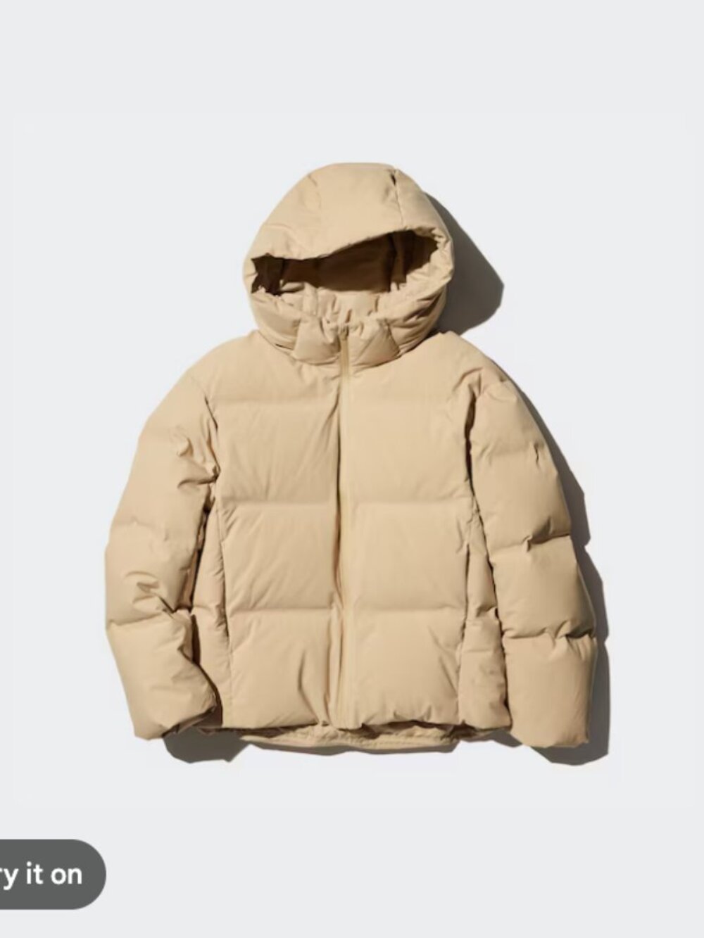 Uniqlo Puffy Jacket (Seamless Down Parka)  in Beige
